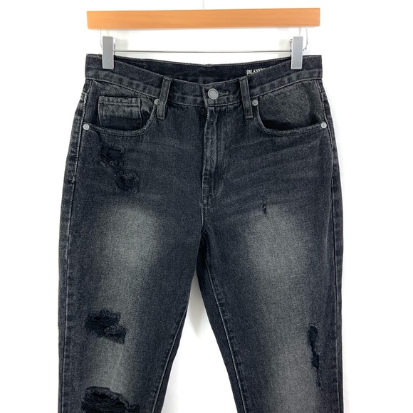 ♻️DONATED♻️ BLANKNYC Distressed Jeans The Rivington High Rise Tapered Black K21 - Picture 4 of 11